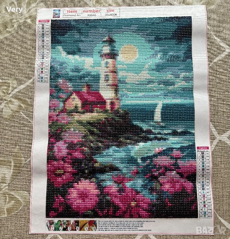 5D диамантен гоблен,ръчно налепен с кръгли камъчета!Пейзаж.Р.р:30Х40см.Цена:19€ или 37,16лв.!, снимка 1