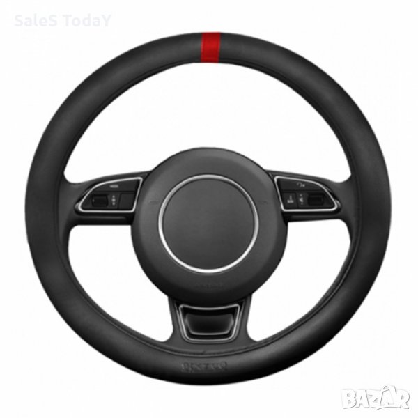 Калъф за волан SPARCO, 38см., червен -черен, снимка 1