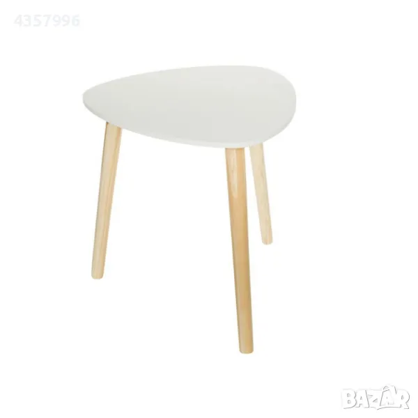 Декоративна помощна маса, Триъгълна, Бяла, снимка 1