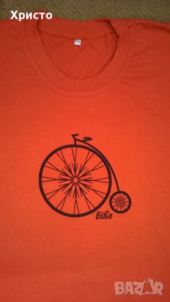 тениска авторска " Ретро велосипед"  уникат, лимитиран тираж, ушита по поръчка от качествен плат, снимка 1