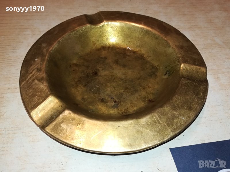 ПЕПЕЛНИК МАСИВЕН МЕД МЕСИНГ ВНОС ГЕРМАНИЯ 2806230742, снимка 1