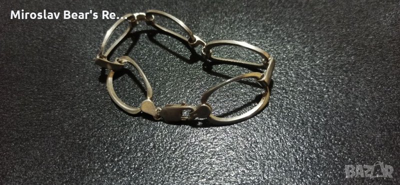 Елегантна масивна сребърна гривна , печати 925 , дълж. 20см , снимка 1