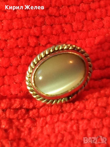 СРЕБЪРНА ФИНА СКЪПОЦЕННА АР ДЕКО МАРКОВА ОБЕЦА СРЕБРО 925 с ФАСЕТИРАНО БЯЛО КОТЕШКО ОКО 38207, снимка 1