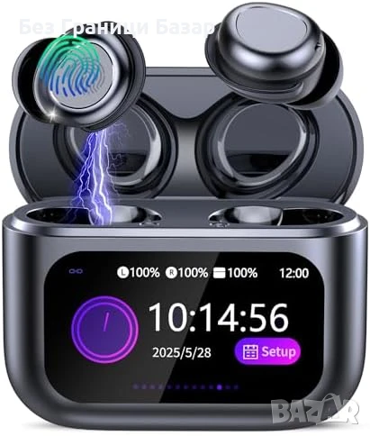 Нови Мини слушалки за сън с тъч екран, IPX7, HiFi, 48ч батерия и ENC, снимка 1