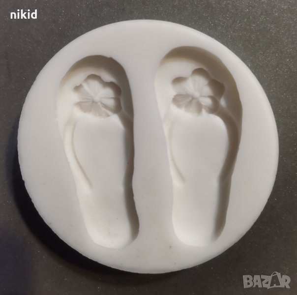 Дамски чехли джапанки силиконов молд форма фондан шоколад гипс, снимка 1