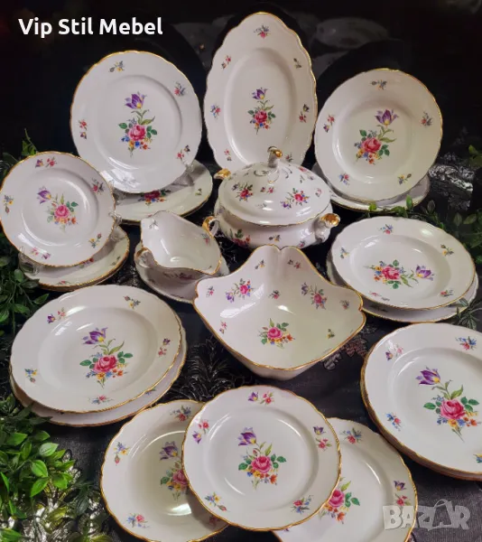 Антикварен немски сервиз за хранене Oscar Schaller , снимка 1