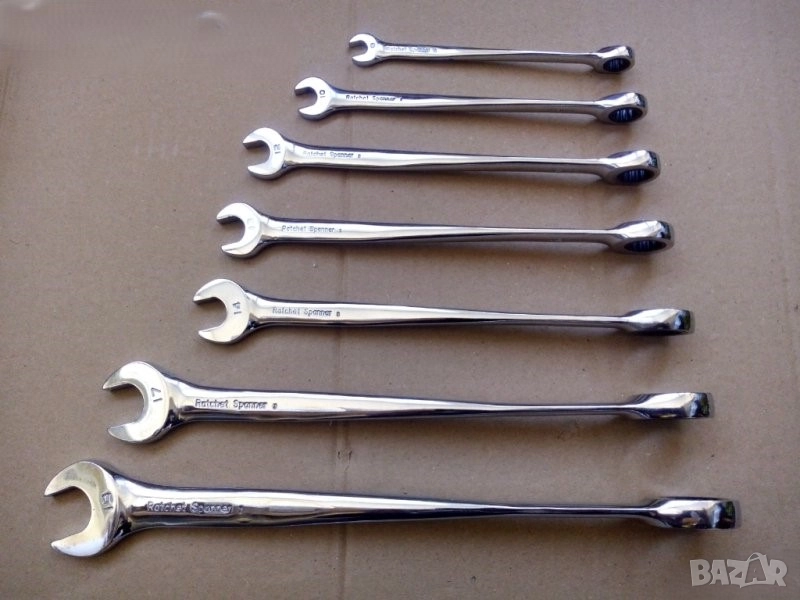 halfords advanced 7 броя Гаечни ключове тресчотки. halfords Гаечни ключове комплект 9 броя , снимка 1