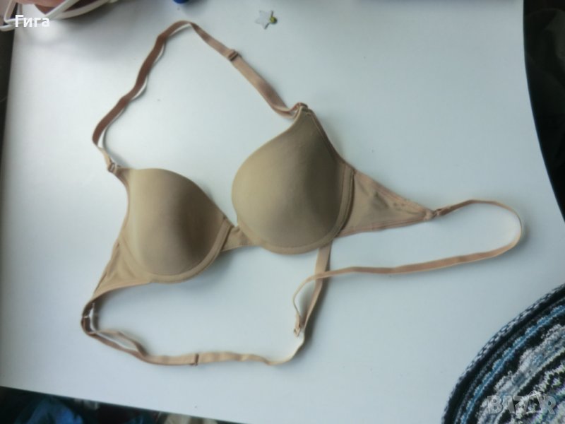 бежов сутиен 80А с презрамки около врата, снимка 1