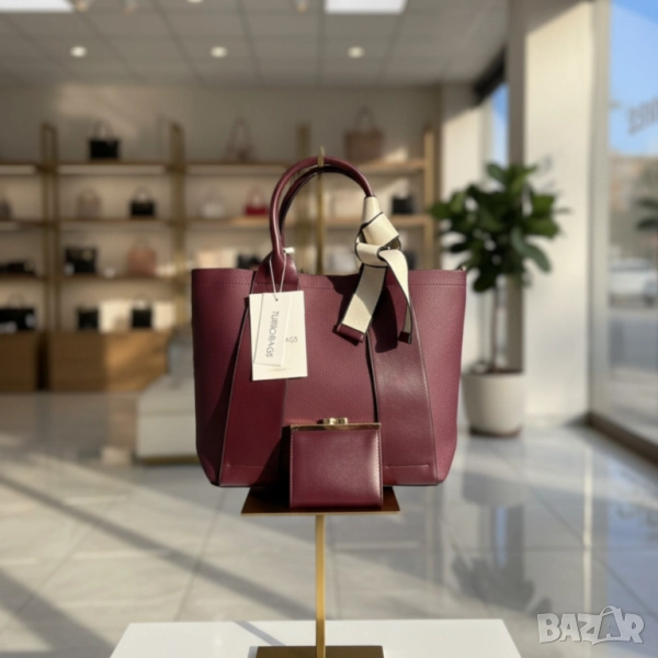 Елегантна бордо чанта 2 в 1 – стил и удобство за всяка жена, снимка 1