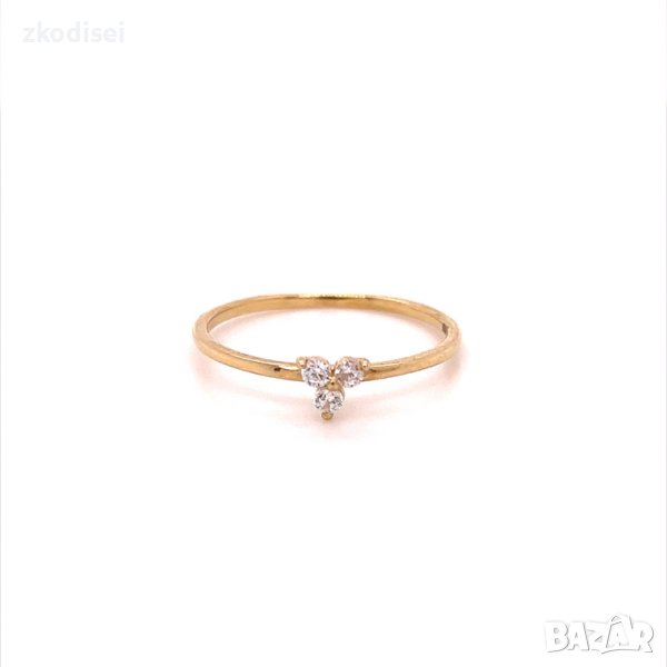 Златен дамски пръстен 0,97гр. размер:56 14кр. проба:585 модел:20071-2, снимка 1