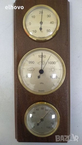 Хигрометър, термометър, барометър-дървен, снимка 1