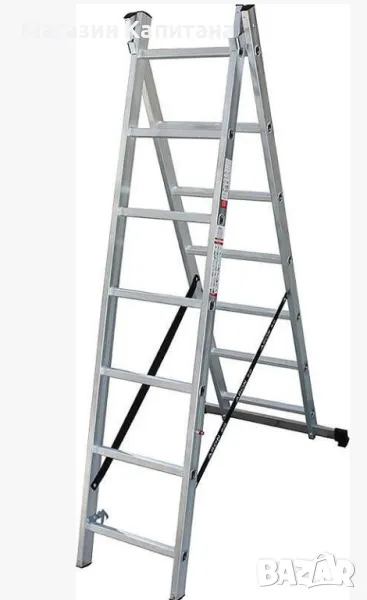 Двураменна алуминиева стълба 2х7, 2х8 и 2х9 стъпала Арон България, снимка 1