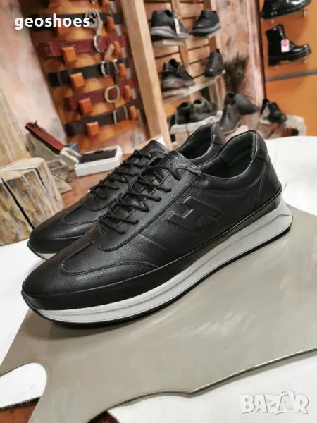 Мъжки обувки изцяло естествена кожа с анатомично ходило, стелка естествена кожа и големи размери. , снимка 1