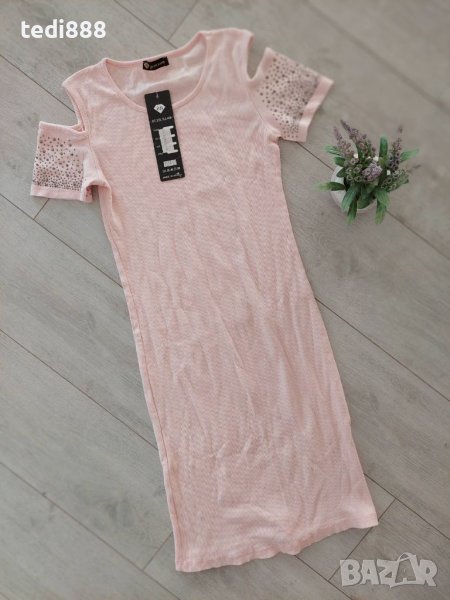 Разпродажба Нова розова рокля рипс, снимка 1