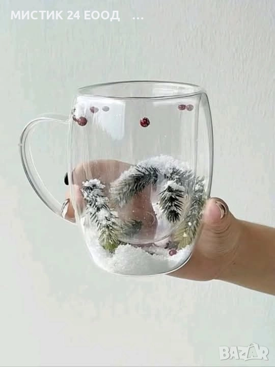 Коледна Чаша Изолирано Термо Стъкло , снимка 1