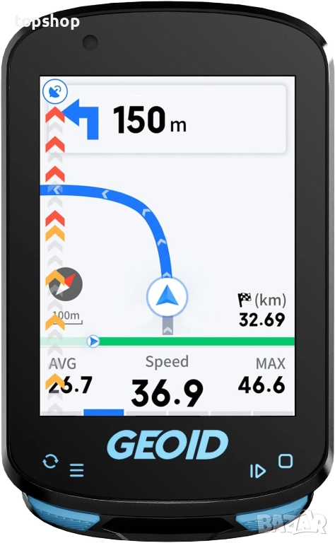 GEOID CC600 Велосипеден/Колоездещ компютър с цветен екран, безжичен - навигация по маршрут, снимка 1