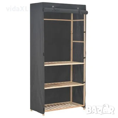 vidaXL Гардероб с 3 рафта, сив, 79x40x170 см, текстил(SKU:248187), снимка 1