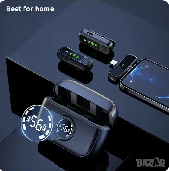 K30 безжичен петличен микрофон с калъф за зареждане, снимка 1