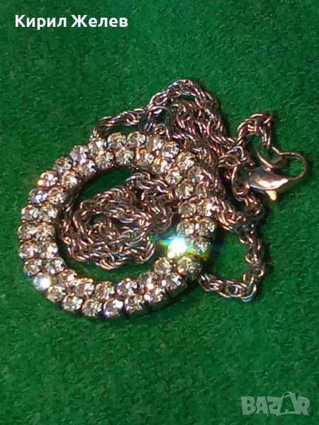 СКЪПОЦЕНЕН АРТ ПЕНДАНТ с ВГРАДЕНИ ФАСЕТ КРИСТАЛИ и КРАСИВА СРЕБРИСТА СТИЛНА ВЕРИЖКА 27074, снимка 1