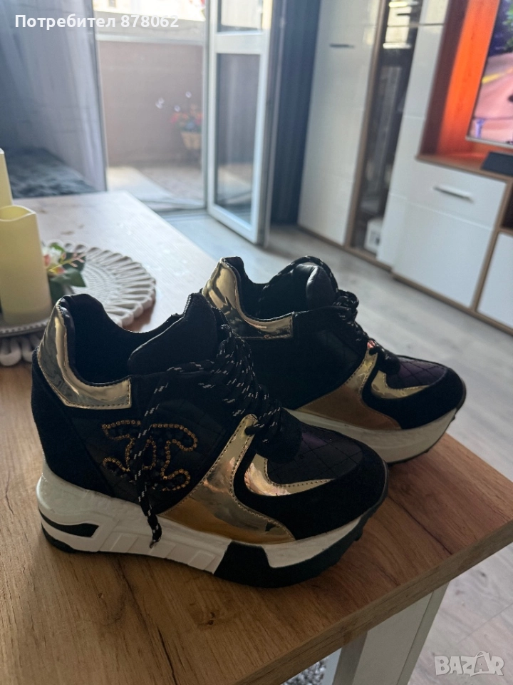 Дамски маратонки на платформа, снимка 1