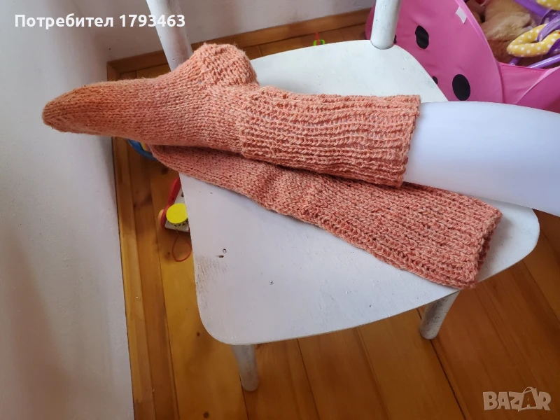 Ръчно плетени дамски чорапи от вълна. Размер 38, снимка 1
