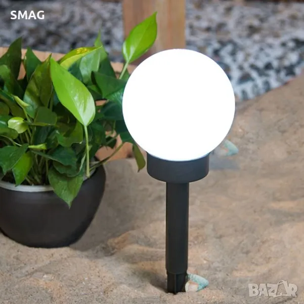 Слънчев соларен фенер глобус черен 27 см S_1140663, снимка 1