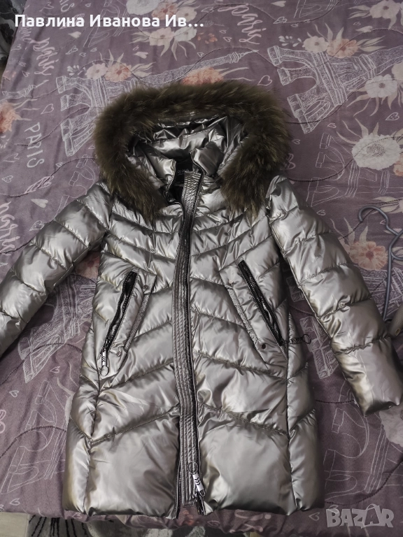 Продавам зимно яке с естествен косъм.Последна бройка С, снимка 1