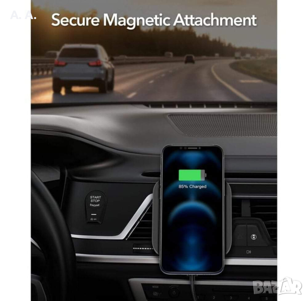 Стойка и зарядно за кола ESR - HaloLock, MagSafe, Air Vent, снимка 1