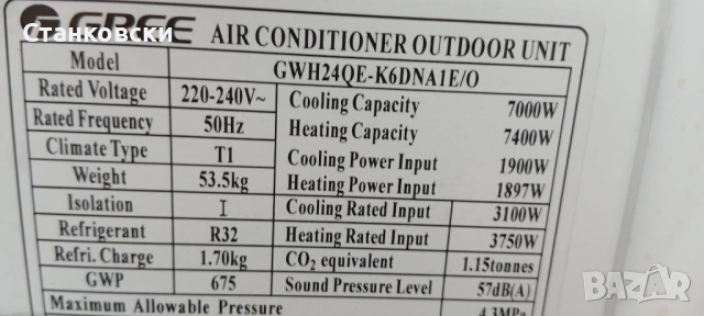 Ватрешно тяло за климатик GREE 24ка за части, снимка 4 - Други стоки за дома - 53146762