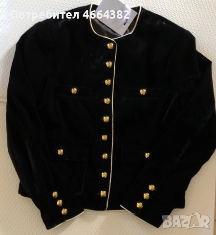 Черен блейзер от велур Christian Dior