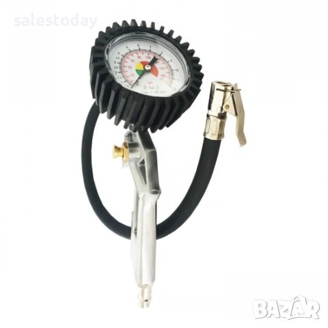 Манометър за гуми, Пневматичен манометър за помпане, 0-12 Bar, метал