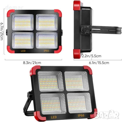 Многофункционална преносима LED работна лампа 100W, снимка 7 - Лед осветление - 49822308