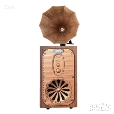 Bluetooth радио колонка AS39, 1x8W, 1200mAh, Кафяв - ретро звук, снимка 2 - Bluetooth тонколони - 53447783