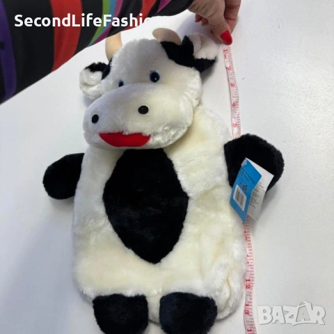 Винтидж нов калъф за бутилка с гореща вода Плюшена крава Шелтън, снимка 4 - Плюшени играчки - 53110288