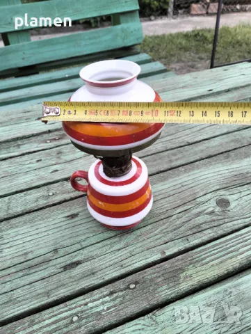 Стара порцеланова газена лампа, снимка 3 - Антикварни и старинни предмети - 50142949