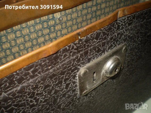 Стар малък картонен куфар за пътуване  ученическа чанта картон метал, снимка 3 - Антикварни и старинни предмети - 49289523