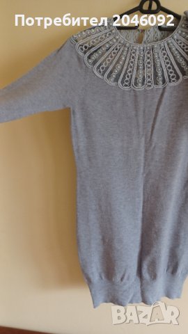 Елегантен,сив блузон с мъниста., снимка 7 - Блузи с дълъг ръкав и пуловери - 44490845