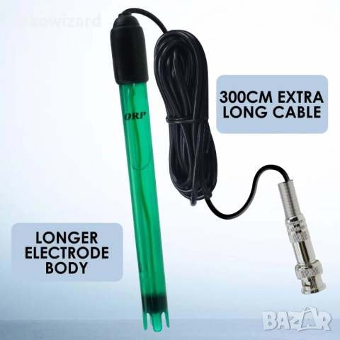 ORP електрод, сменяем, с BNC конектор, дълъг кабел, 300 см, висока прецизност (-1999 до 1999 mV) НОВ, снимка 3 - Басейни и аксесоари - 51516783