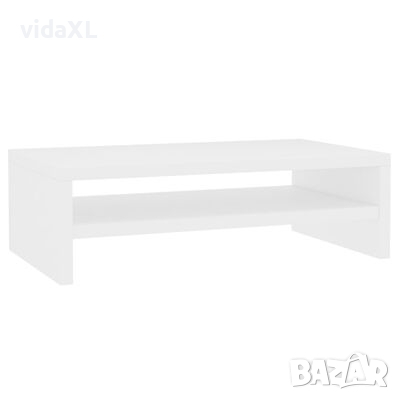 vidaXL Стенен рафт, бял гланц, 102x30x17 см, ПДЧ（SKU:806255, снимка 1