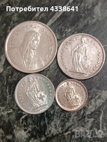 5,2,1,1/2 франка 1965 Швейцария, снимка 2 - Нумизматика и бонистика - 53062814