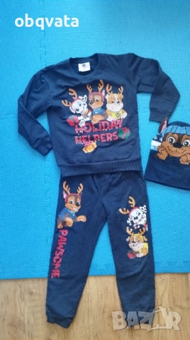 ЛОТ Детски Коледен комплект с Пес патрул + зимна шапка