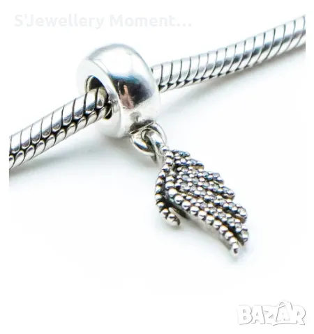 Сребърен талисман висулка перо PANDORA Feather, снимка 2 - Гривни - 49779597