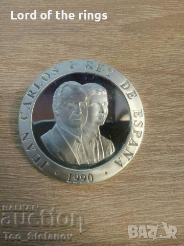 2000 песети 1990 сребро 925 Испания, снимка 2 - Нумизматика и бонистика - 44698175