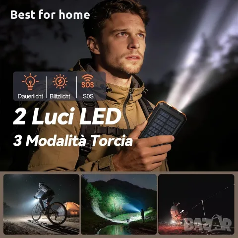 Соларна батерия Vikeri 26800mAh, снимка 5 - Друга електроника - 56301099