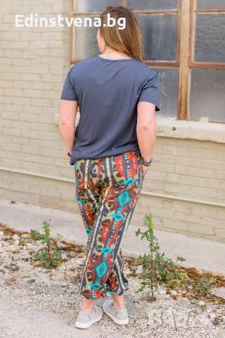 Дамски панталон с ефектен принт, снимка 7 - Панталони - 40400636