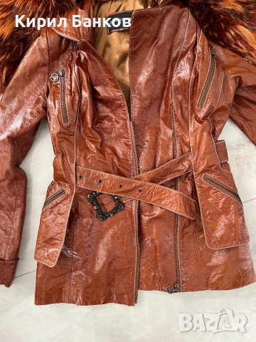 Дамско яке от телешки бокс и яка от лисица, Padova, размер S, снимка 3 - Палта, манта - 52182961