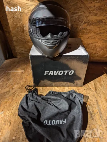 Каска за мотоциклети Favoto, XL (61 см), снимка 7 - Аксесоари и консумативи - 47538699