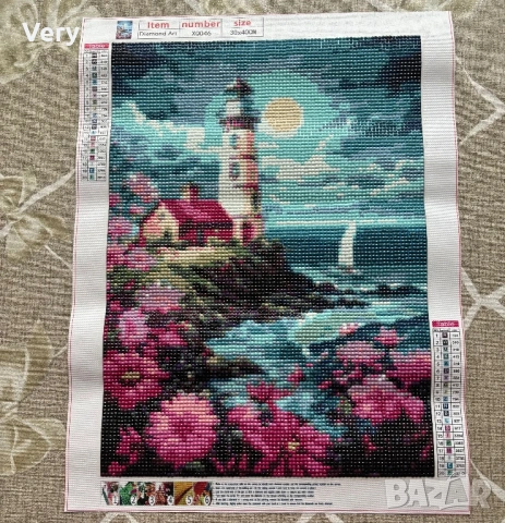 5D диамантен гоблен,ръчно налепен с кръгли камъчета!Пейзаж.Р.р:30Х40см.Цена:19€ или 37,16лв.!