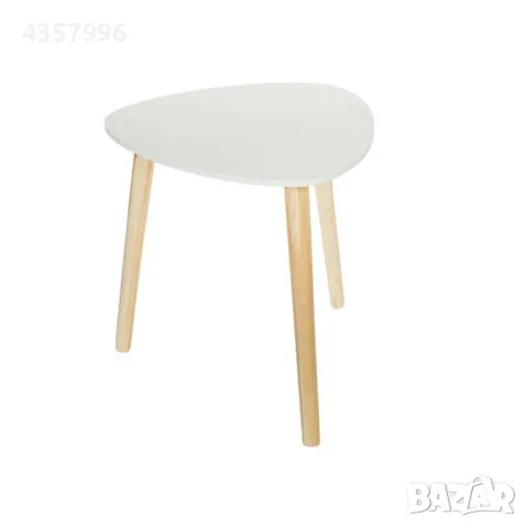 Декоративна помощна маса, Триъгълна, Бяла