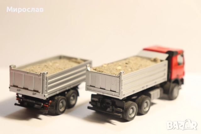 HERPA 1/87 H0 MERCEDES САМОСВАЛ ГОНДОЛА КАМИОН МОДЕЛ, снимка 8 - Колекции - 52725319